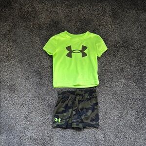 Under Armour Neon Green Camo Set